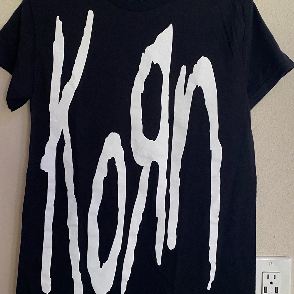 Spencer's Black T-Shirt with White Korn Logo